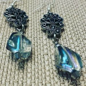 Silver handmade boutique earrings prom